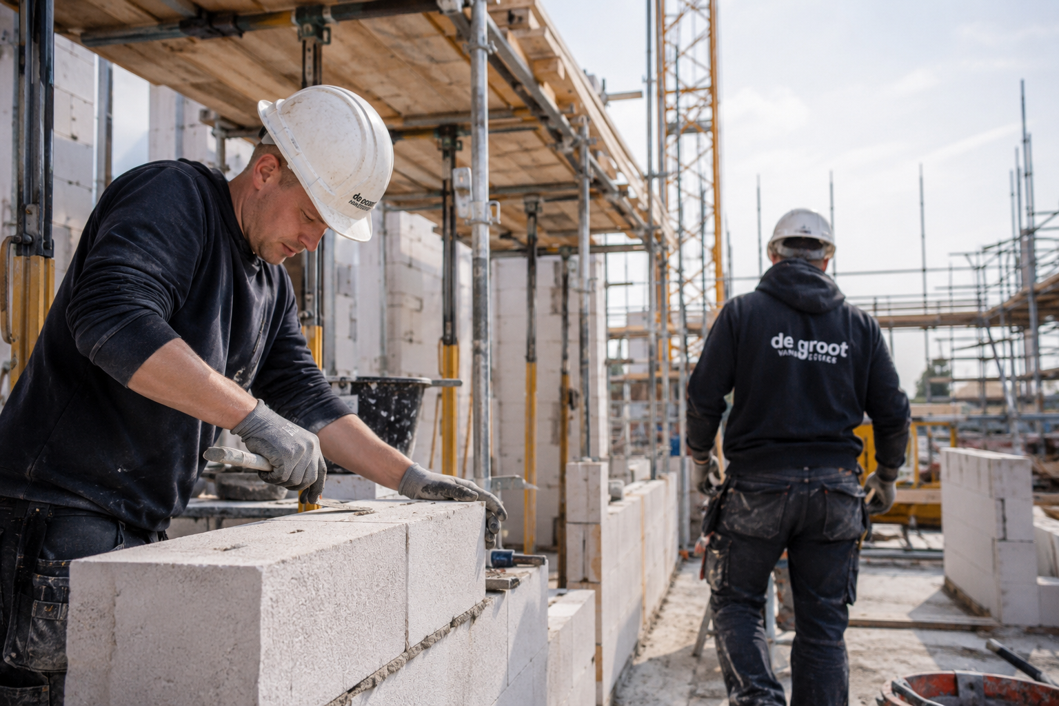 Werkende mensen in de bouw als illustratie bij het nieuwsartikel
